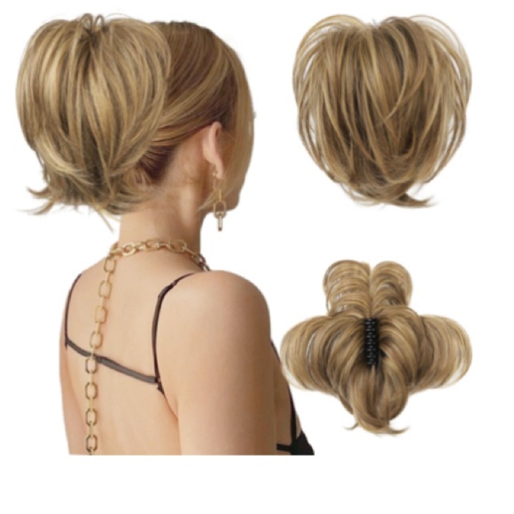 Stylish Blonde Hair Bun Extension Clip 9’